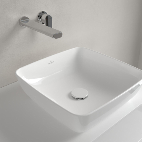 Villeroy & Boch Artis opzetwastafel - 41x41cm - zonder kraangat - zonder overloop CeramicPlus - White Alpine (glans wit) GA57119