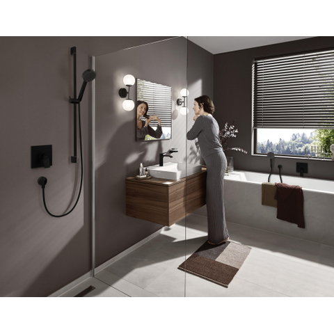 Hansgrohe Vivenis ééngreeps wastafelmengkraan 110 met pop-up trekwaste zwart mat SW642490