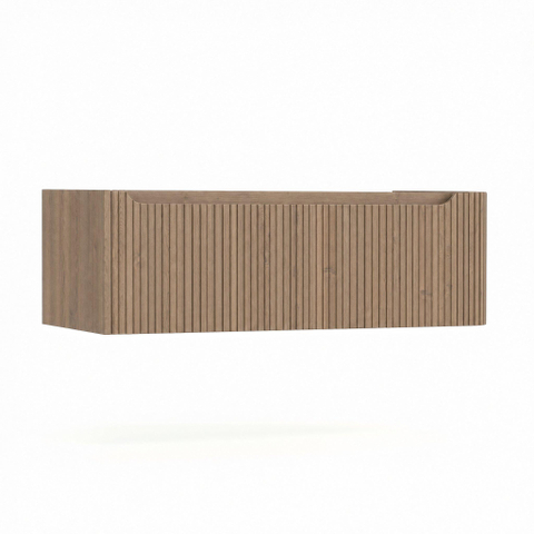 H&R Badmeubelen Juice Wastafelonderkast - 120x45x40cm - rechterhoek afgerond - 3D-front - 2 lades - geïntegreerde greep - charleston SW1260014