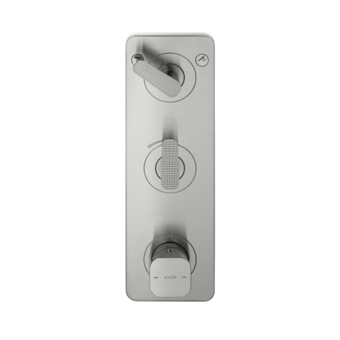 Hansgrohe Axor Citterio C afbouwdeel v. inbouw douchekraan thermostatisch m. plaat v. 2 functiesen cubic cutbrushed nickel SW1151999