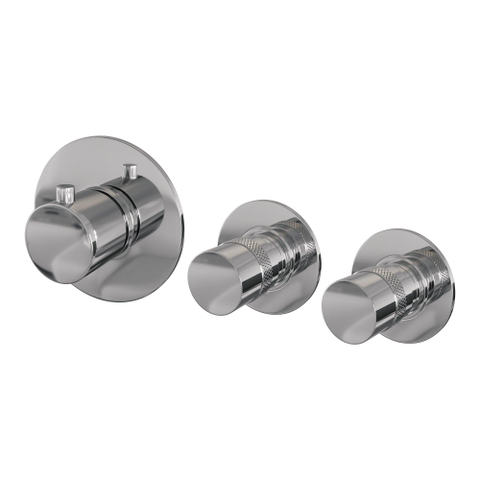 Brauer Chrome Edition Mitigeur bain sur gorge avec 2 robinets d'arrêt, bec déverseur et douchette 3 jets Chrome SW398014