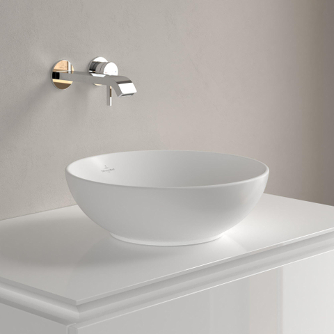 Villeroy & Boch Loop & friends vasque à poser - 38cm - ronde sans trop-plein CeramicPlus stone white SW644126