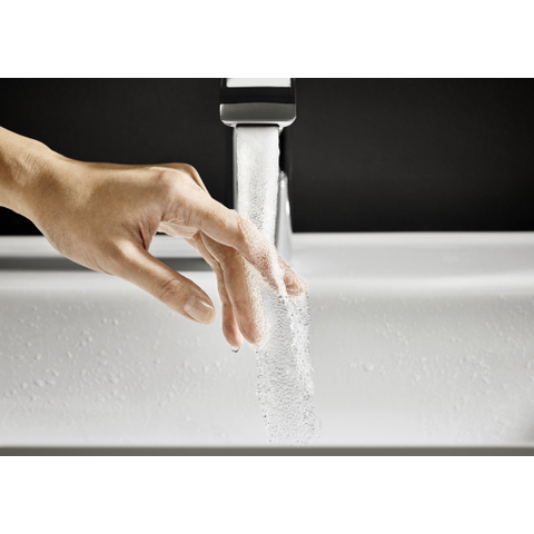 Hansgrohe VIVENIS 1 greeps wastafelkraan - 110 PopUp - trekwaste - hoogglans chroom SW642491