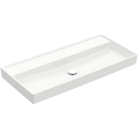 Villeroy & Boch Collaro lavabo à encastrer dans un meuble - 100x47cm - sans trop-plein sans perçages pour robinet blanc SW358323