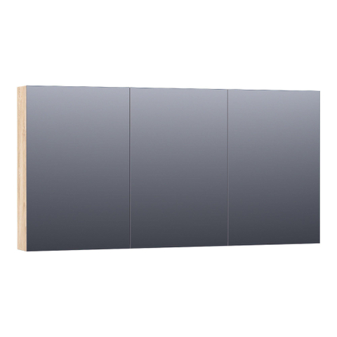 BRAUER Impress armoire de toilette – 139 x 70 x 15 cm – 3 portes, portes-miroir double face – Forest Wheat SW393022