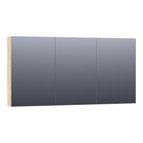 Saniclass Plain Spiegelkast - 140x70x15cm - 3 links- en rechtsdraaiende spiegeldeuren MFC - sahara SW393022