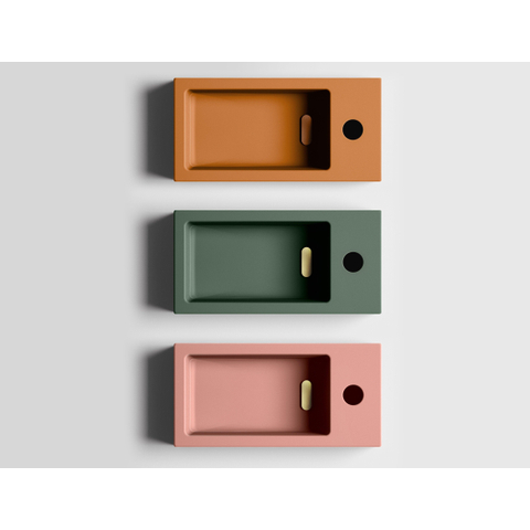 Clou Flush 3 lave-mains 36x18 cm avec trou de robinet à droite mat sable it. céramique SW795727