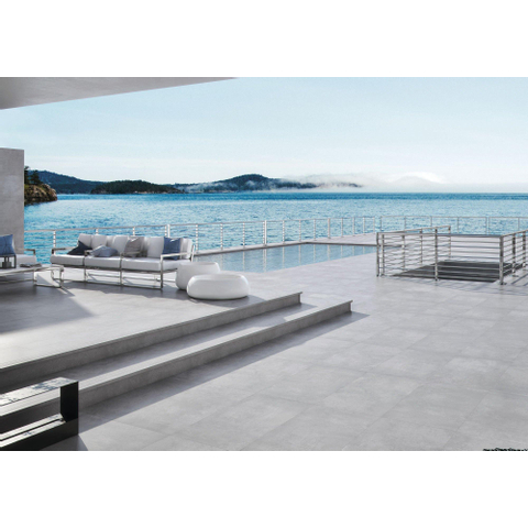 Terravito Urbano carrelage sol et mur - 30x60cm - 9mm - rectangulaire - R9 - effet béton - pearl mat (blanc) SW359716