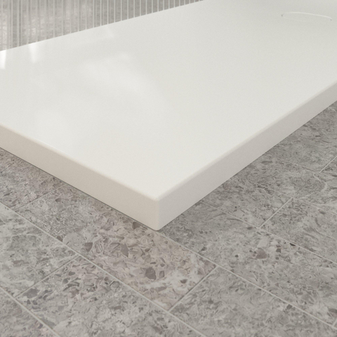 Villeroy & Boch Ecora douchebak - 170x80x4.5cm - afvoer korte zijde - stone white (wit) SW1558961