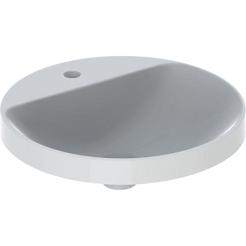 Geberit Variform lavabo - 48x48x17.8cm - rond - 1 trou de robinet - sans trop-plein - blanc SW421978