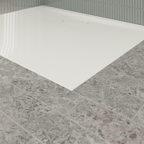 Villeroy & Boch Ecora douchebak - 100x80x3.5cm - afvoer lange zijde - white alpine (wit) SW1558975