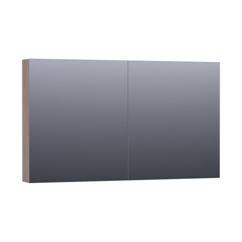 Saniclass Dual Armoire de toilette 120x70x15cm avec éclairage LED indirect 2 portes Legno Viola SW242138