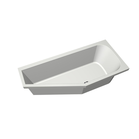 Xenz Lagoon Baignoire d'angle - 160x75x48 - bonde Centre - Droite - Compact - acrylique - blanc SW102958