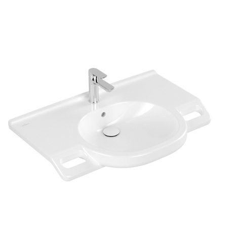 Villeroy & Boch Vicare O.novo Vita wastafel Vita - met 1 kraangat - met overloop - 80x55cm - White Alpine (glans wit) 1025045