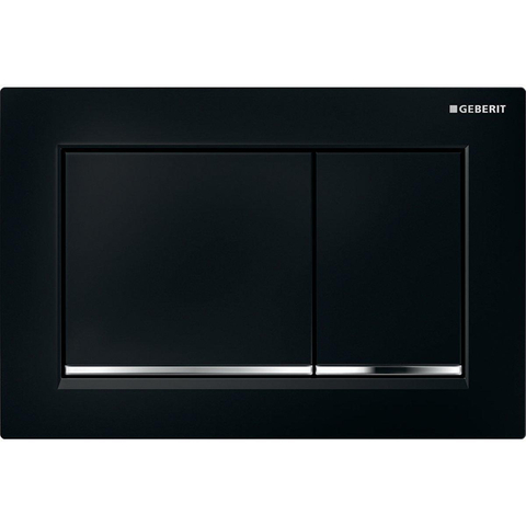 Geberit Omega20 bedieningsplaat - 2-toets spoeling - vierkant - wart/glans - dualflush - chroom zwart 0700241