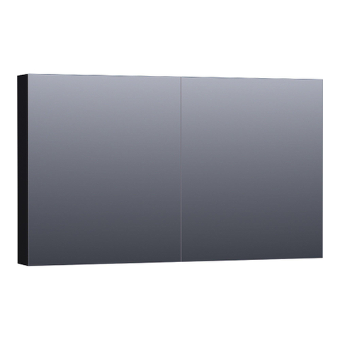 BRAUER Impress spiegelkast – 119x70x15 cm – 2 deuren, dubbelzijdige spiegeldeuren – Zwart mat SW393082