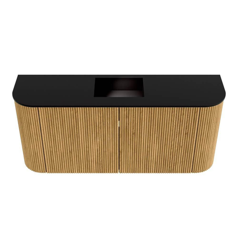 Mondiaz JOYA Meuble de salle de bains 93,2cm - arrondis gauche et droite couleur Oak - Vasque FAYE position Milieu Sans trou de robinet couleur Urban SW1421222