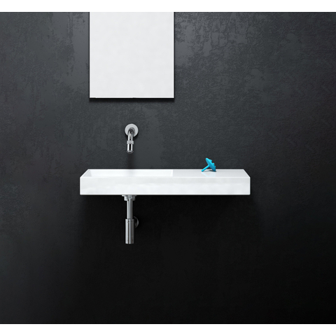 Clou Mini Wash Me lave-mains 56x19cm droite sans bonde pierre minérale Blanc SW9308
