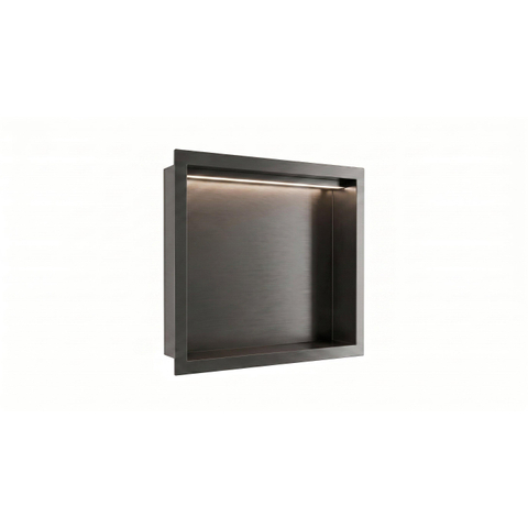 Fortifura Galeria Inbouwnis - 30x30x7cm - LED verlichting - gunmetal (antraciet) SW1529767