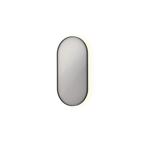 INK SP21 spiegel – ovaal – 50x100 cm – indirecte LED – spiegelverwarming – Zwart mat SW693038