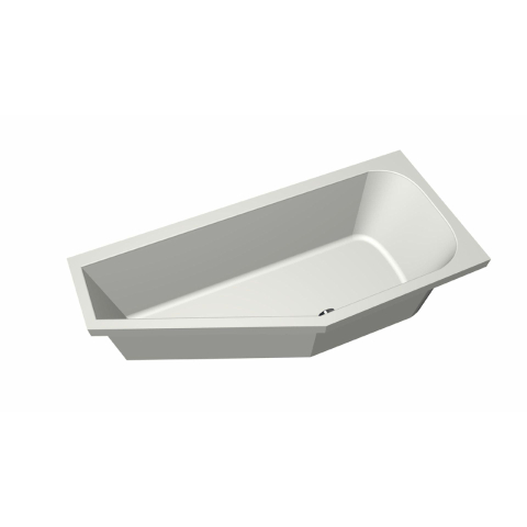 Xenz Lagoon Baignoire d'angle - 160x75x48 - bonde Centrale - Droite - Compact - acrylique - blanc mat SW102960