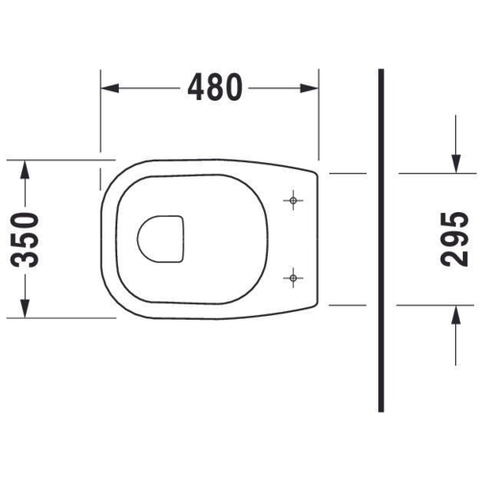 Duravit D-code Closetpot - vlakspoel - met PK - 35x48cm - inclusief bevestiging - wit 0315135