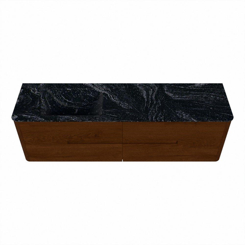 Mondiaz CIRO-DLUX Meuble de salle de bains - 170x45x50cm - Vasque solid surface Lava - 1 lavabo à gauche - 1 trou de robinet - 4 tiroirs - Ruby SW1531617