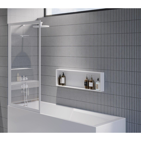 Riho Lucid GD501 pare-baignoire - 80x150cm - pivotant - 6mm - verre clair - blanc mat SW412246