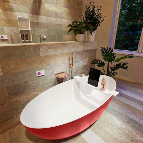 MONDIAZ FLOAT Baignoire autoportante - 170x80cm - Fire/talc SW491503