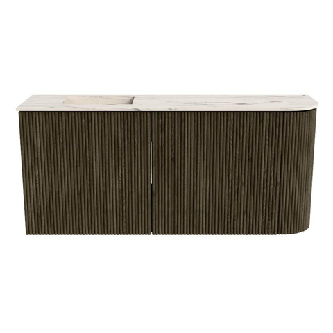 Mondiaz JOYA-DLUX 91.6cm toiletmeubel - ronding rechts kleur Shadow - Wastafel FAYE positie Links 1 kraangat kleur Nata. SW1424986