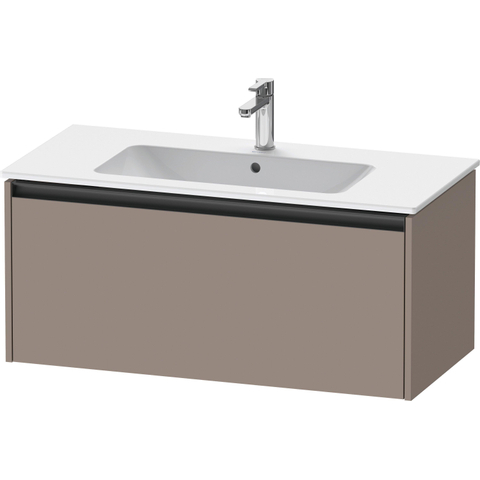 Duravit Ketho.2 Wastafelonderbouwkast - met 1 lade - 101x48x44cm - met greep antraciet - basalt mat SW772205