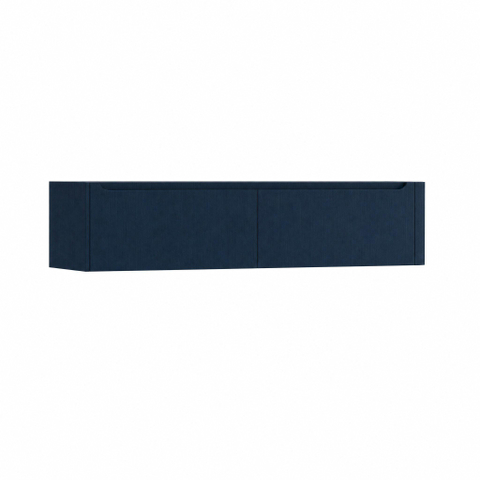 H&R Badmeubelen Juice Wastafelonderkast - 180x45x40cm - rechterhoek afgerond - 2 lades - geïntegreerde greep - blue oak SW1110662