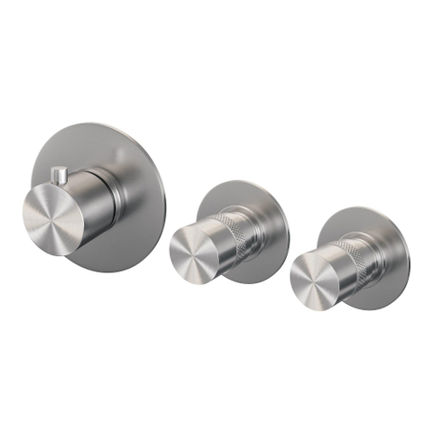 Brauer Brushed Edition Mitigeur baignoire encastrable avec bec déverseur 3 jets douchette et avec partie encastrable ColdStart Nickel brossé PVD SW374414