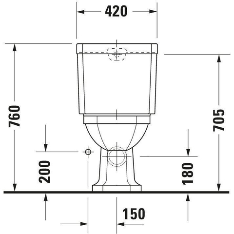 Duravit Serie 1930 toilette au sol 38x39x65cm réservoir apparent sans réservoir à chasse directe PK blanc 0293318