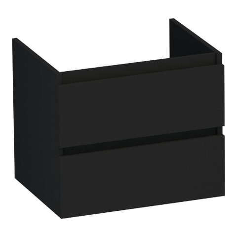 BRAUER Joy meuble sous-lavabo 60 2 tiroirs softclose - sans poignée - 1 découpe pour siphon - noir mat SW1201166
