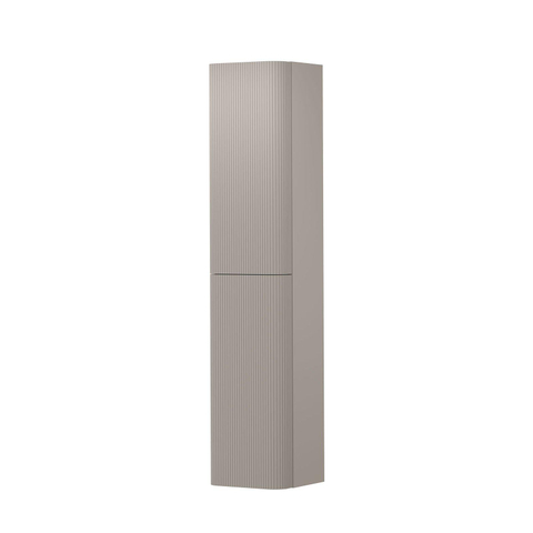 INK Concept R Armoire haute - 35x35x169cm - 2 portes - angles arrondis - rainurage vertical - pour poignées - ouverture à gauche - gris cachemire mat SW1405462
