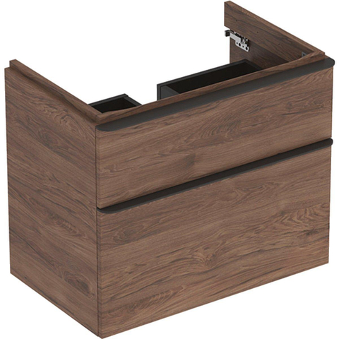 Geberit Smyle wastafelonderkast - 2 la - 73.4x62cm notelaar hickory - grijs SW417356