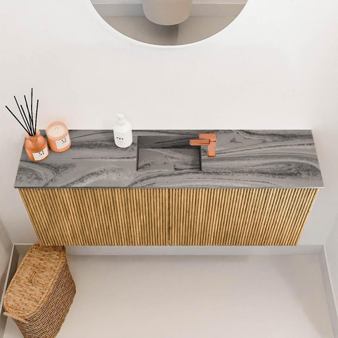 Mondiaz JOYA-DLUX 100cm toiletmeubel - kleur Oak - Wastafel FAYE positie Midden 1 kraangat kleur Sombra. SW1424262