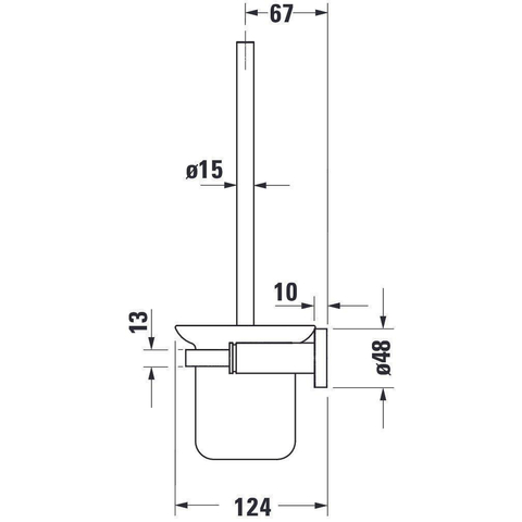 Duravit D-code Borstelgarnituur - 154x342x154mm - chroom glanzend GA49448