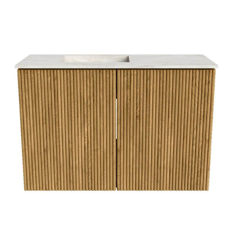 Mondiaz JOYA-DLUX 60cm meuble de toilette - couleur Chêne - Vasque FAYE position Gauche Sans trou de robinet couleur Ostra. SW1422189