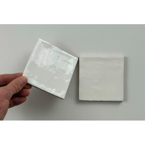 ÉCHANTILLON Terravito Mellina Carreau mural en céramique - 10x10cm - 8mm - Blanc SW1474987