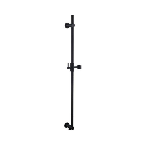 Fortifura Nebbio Ensemble combiné bain - mitigeur thermostatique - barre coulissante avec coude mural intégré - flexible de douche métallique - douchette ronde - Remplissage-vidage de baignoire - noir mat SW1238044
