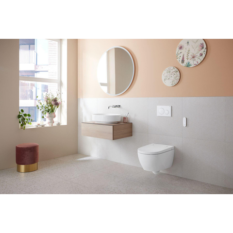Geberit AquaClean alba douchewc - met wandcloset - diepspoel - met afstandsbediening - 37.5x56.5x40.5cm - met KeraTec - spoelrandloos - glans wit SW1026642