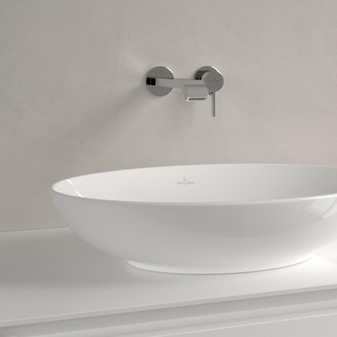 Villeroy & Boch Loop & Friends opzetwastafel - 56x38cm - zonder kraangat - zonder overloop - White Alpine (glans wit) SW644093