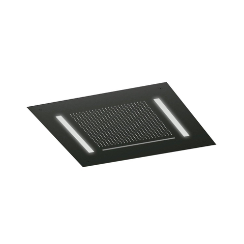 Hotbath Mate Tête de douche - carrée - 50x50cm - cascade - éclairage LED - Noir mat PVD SW1117667