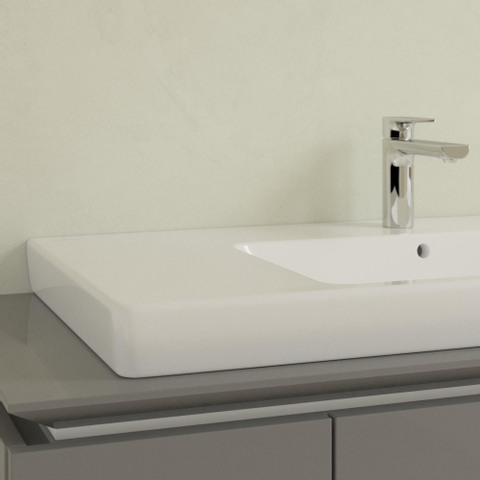 Villeroy & Boch Subway 2.0 meubelwastafel - geslepen - 100x47cm - met kraangat - met overloop - White Alpine (glans wit) 1025014