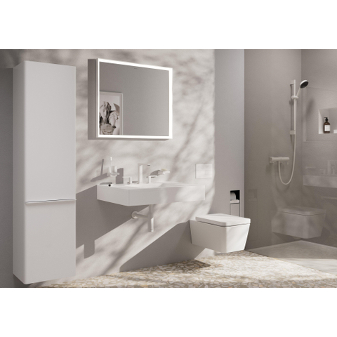 Hansgrohe Tecturis E 3-gats wastafelkraan - 150 met PushOpen - waste set - mat wit SW918469