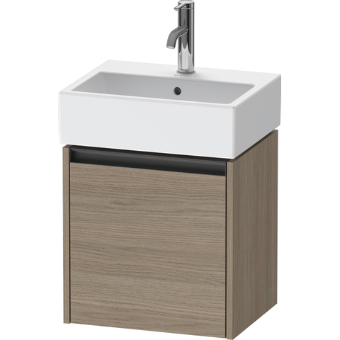 Duravit Ketho.2 Wastafelonderbouwkast - met 1 deur - 43.4x33.8x44cm rechts - met greep antraciet - eiken terra mat SW772368