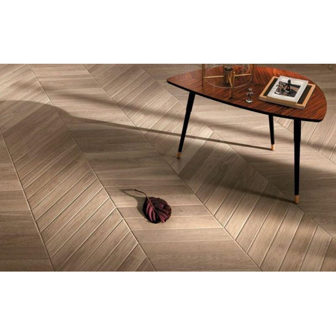 Terravito Elmare carreau mural et de sol - 7.5x45cm - 9mm - Rectangulaire - effet bois - chêne chevron mat SW536608