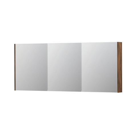 INK SPK2 spiegelkast – 180x74x14 cm – 3 deuren, dubbelzijdige spiegeldeuren – Noten mat SW440285